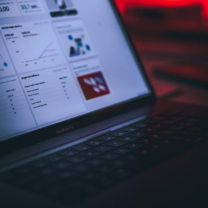 turned-on MacBook Pro